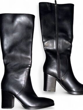 Classic Black Mid-Calf Block Heel Women's Boots